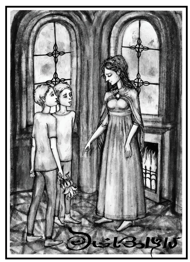 сцена с цветком