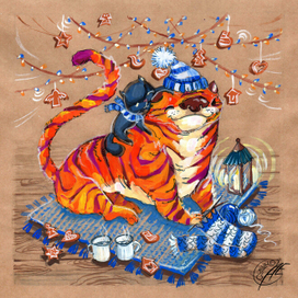 Декабрь - иллюстрация для календаря