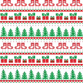 New Year's Christmas pattern pixel vector illustration