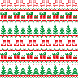 New Year's Christmas pattern pixel vector illustration