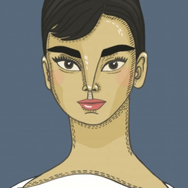 Иллюстрация к серии "Знаменитые женщины 20 века" Одри Хэпберн