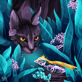 кот и птица