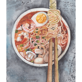 Еда с креветками