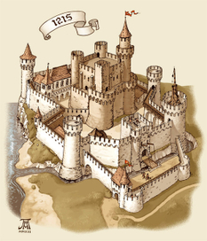 Замок, 13 век. Стены и башни