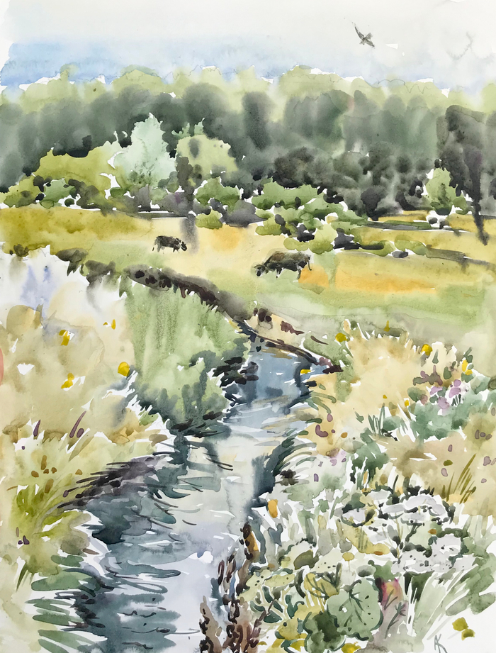 Поутру на лугу