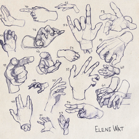 Учебные наброски кистей рук 1