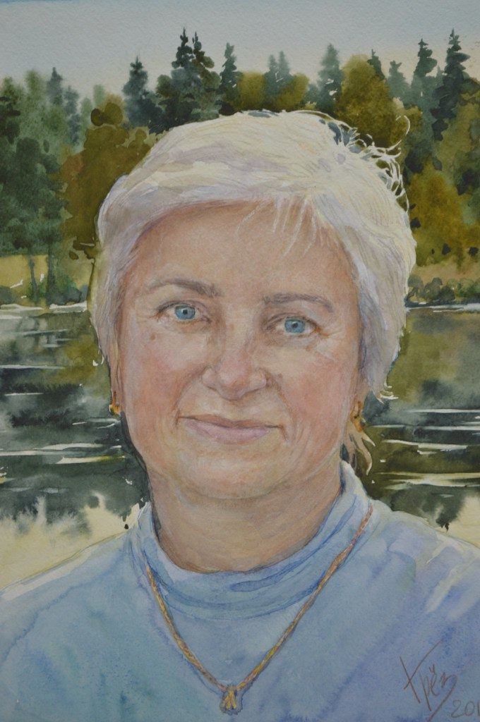 портрет  акварель, 30х40