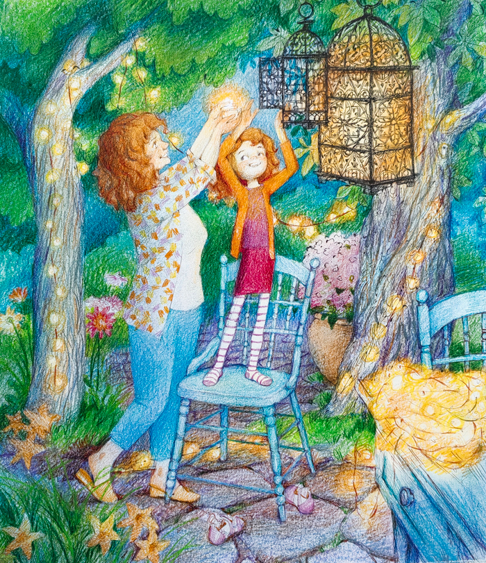 Фонарики в саду