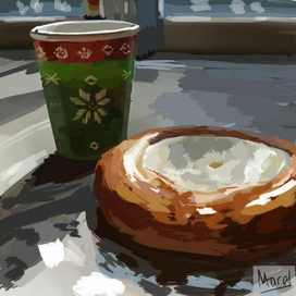 Ватрушка с кофе 