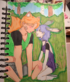 Fox and rabbit 