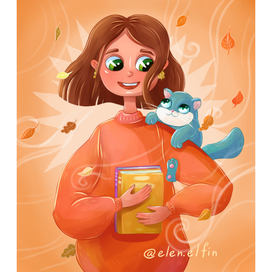 Девушка с котиком