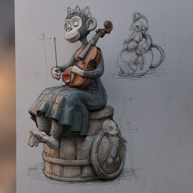 Обезьяна со скрипкой 