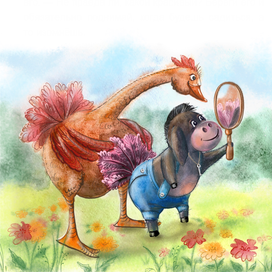 Ослик Мафин и страус Освальд