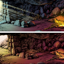 Пещера - на рассвете и днем, с Йордановым