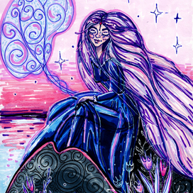 Девушка на камне