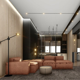 Эскизная визуализация гостиной