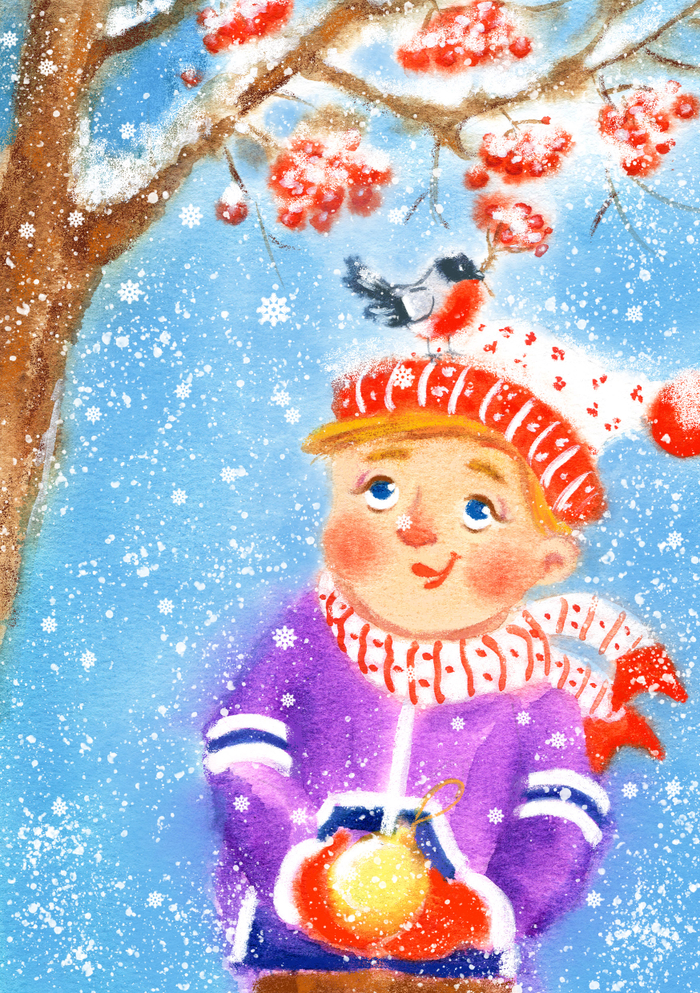 Коля и снегирь.