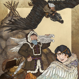 Иллюстрация к долганской сказке "Про бедного соседа"