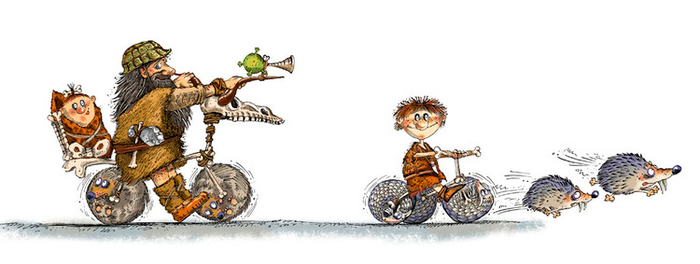 Иллюстрация к книге А. Усачёва «Первобытная история», издательство «Азбука», 2015 г.