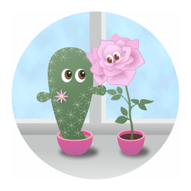 Роза и кактус