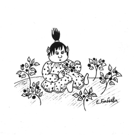 Малышка тролль в чернике