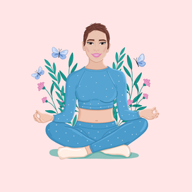 Девушка занимаетмя йогой