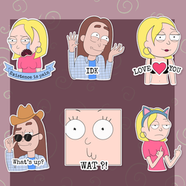 Стикеры для Telegram в стиле Rick&Morty