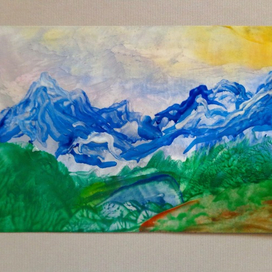 Горные вершины 2 (энкаустика)