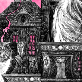 Фрагменты обложки для комикса