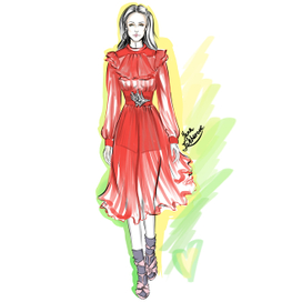 Красное платье