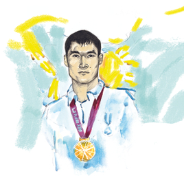 Олимпийский чемпион - иллюстрация для журнала