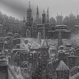 Тёмный снежный город 