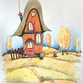 домик с бочкой