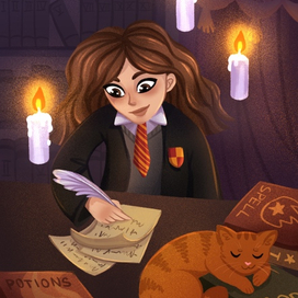 Гермиона в библиотеке (Гарри Поттер)