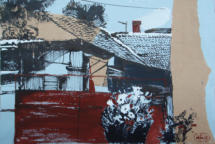 лист из "Сербского альбома" 2013, 30х40