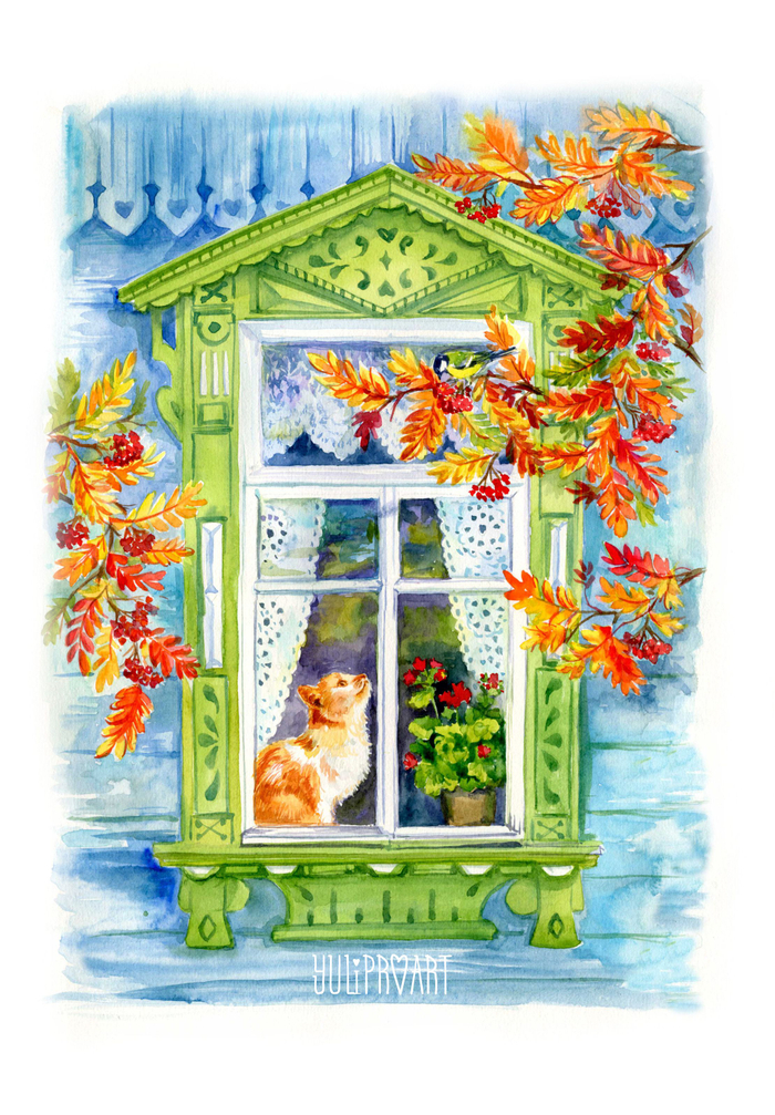 Рябиновое настроение. 1 иллюстрация из серии "Резные окна России"