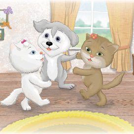 Кошечки с собачкой устроили танцы