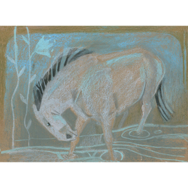 Лошадь и водяные цветы