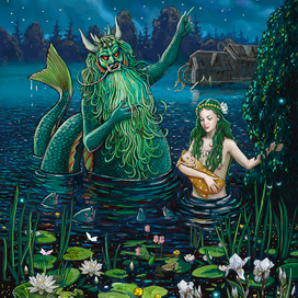 Водяной ругает русалку Таисью.