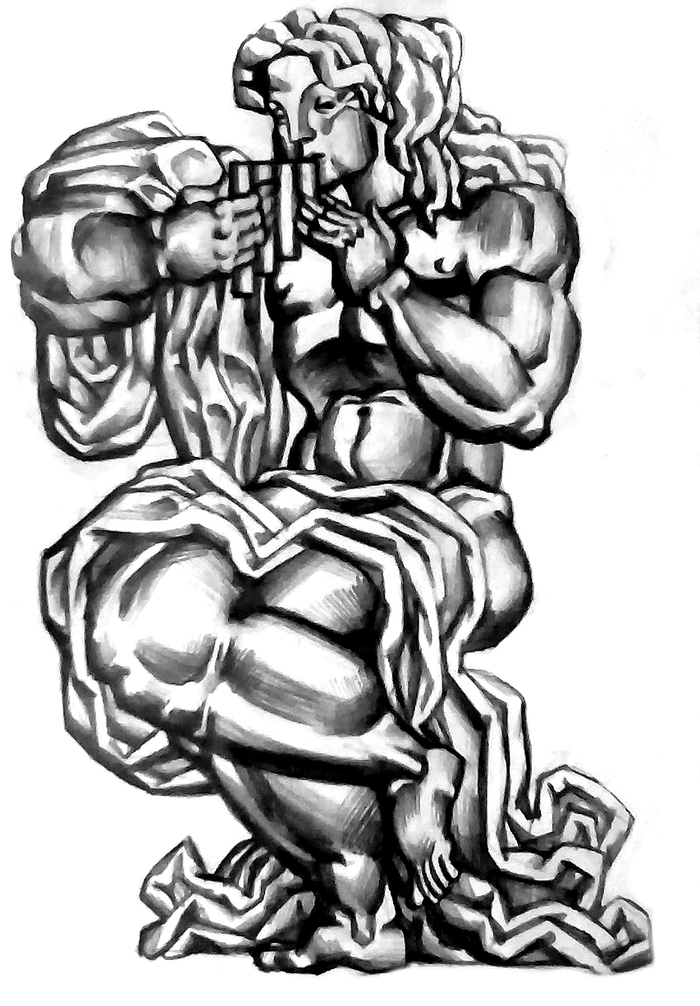 Пан", бумага, карандаш. 2017 г.