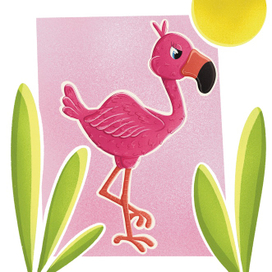 Карточки для малышей Фламинго