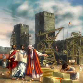 Неемия отстраивает стены Ершалаима