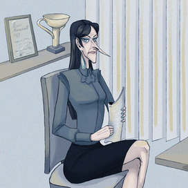 Элизабет в кабинете