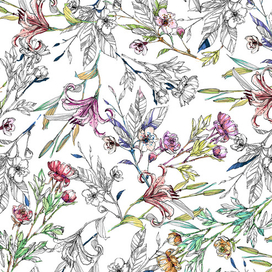 Цветочный орнамент для одежды 