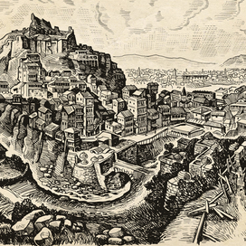 Иллюстрация для вина "Улочки Тбилиси"