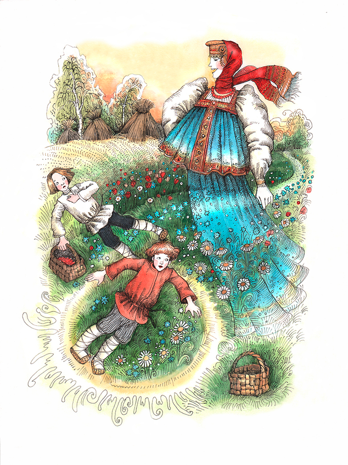 На покосных лужках.