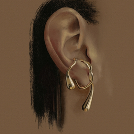 Золотая серьга