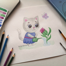 Такая маленькая, а такой большой цветок вырастила