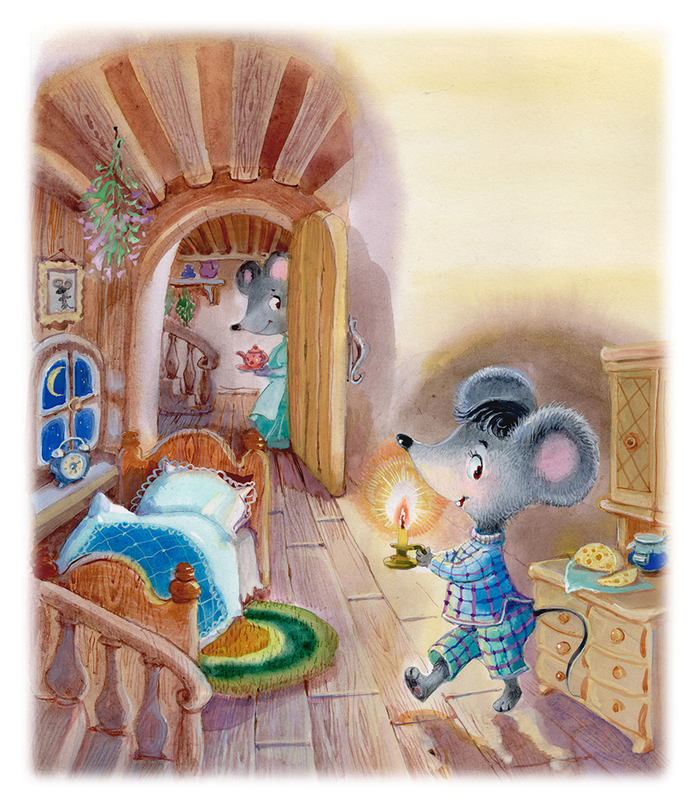 Мышка ложиться спать. К стихам В.Правоторовой.