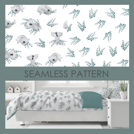 Бесшовные паттерны компаньоны для детского белья.